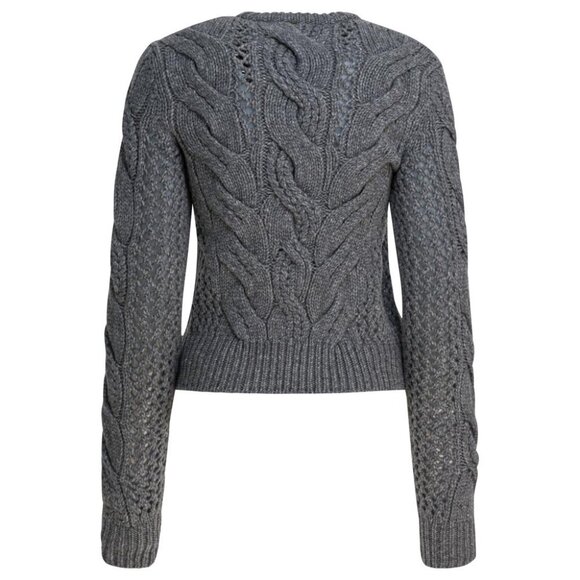 Max Mara Sportmax Wool-Blend Crewneck Sweater With Braids tag size S Women - Picture 2 of 4